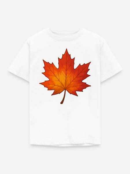 Herbstblatt Farbverlauf - Kinder T-Shirt - Weiß