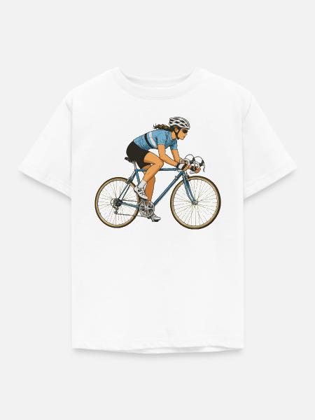 Rennrad-Rider im Flow - Kinder T-Shirt - Weiß