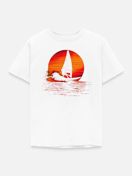 Windsurfen Steamwave - Kinder T-Shirt - Weiß