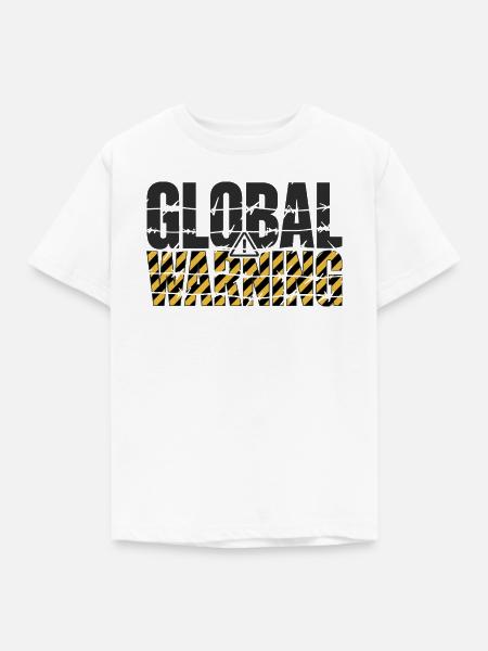 Global Warning Klima - Kinder T-Shirt - Weiß