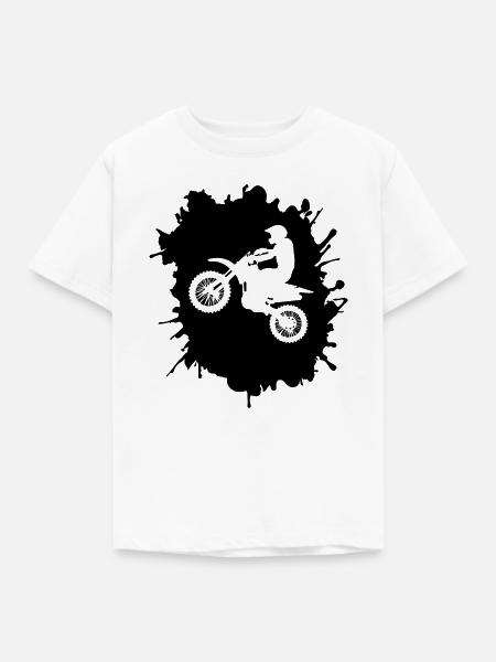 Motocross Klecks - Kinder T-Shirt - Weiß