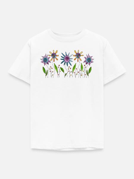Blumen - Kinder T-Shirt - Weiß