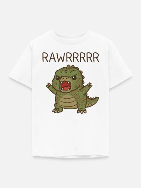 Kleiner Dino Cartoon - Kinder T-Shirt - Weiß