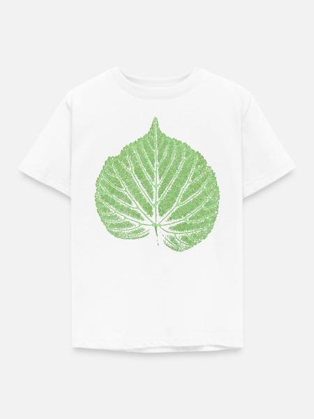 Blatt Linde / Lindenblatt - Natur & Wald - Kinder T-Shirt - Weiß