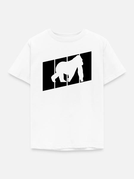 Affen Silhouette - Kinder T-Shirt - Weiß