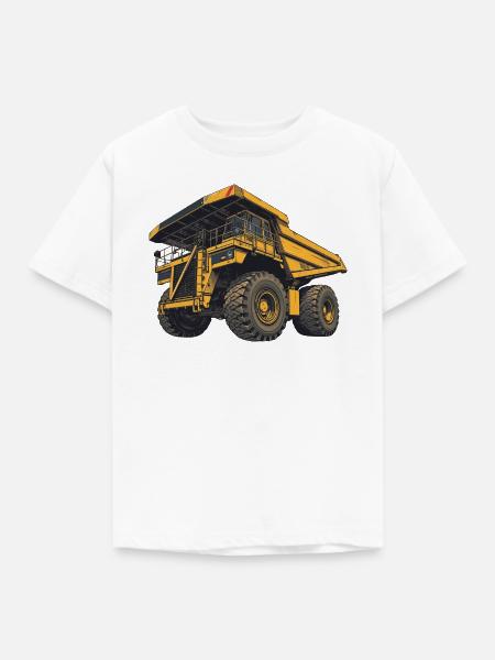 Muldenkipper – Heavy Equipment - Kinder T-Shirt - Weiß