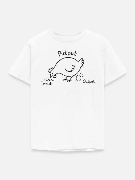 Huhn Input Output Skizze - Kinder T-Shirt - Weiß