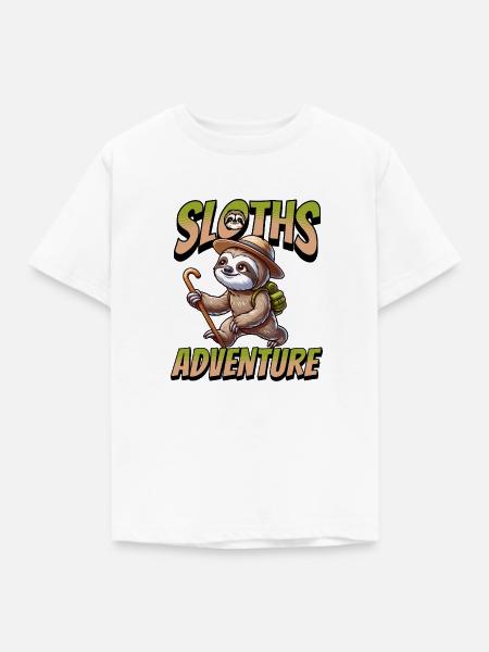 DIE ABENTEUER DES FAULTIERS - Kinder T-Shirt - Weiß