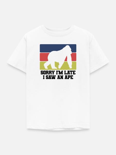 Affe Retro Spruch - Kinder T-Shirt - Weiß
