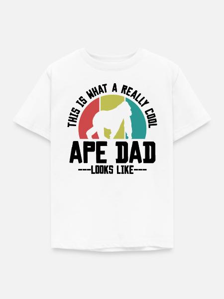 Affe Papa Spruch Retro Style - Kinder T-Shirt - Weiß