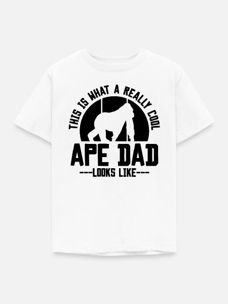 Affe Papa Spruch - Kinder T-Shirt - Weiß