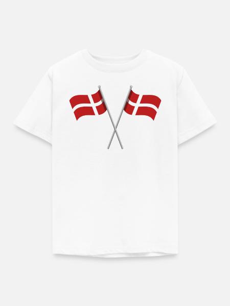 Dänische Flagge - Kinder T-Shirt - Weiß
