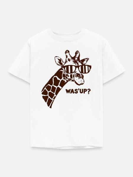 Giraffen-Sonnenbrille war oben - Kinder T-Shirt - Weiß