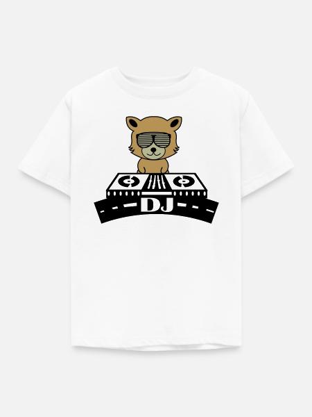 Fuchs DJ Comic - Kinder T-Shirt - Weiß