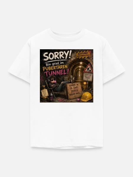 Pubertären Tunnel Humor - Kinder T-Shirt - Weiß