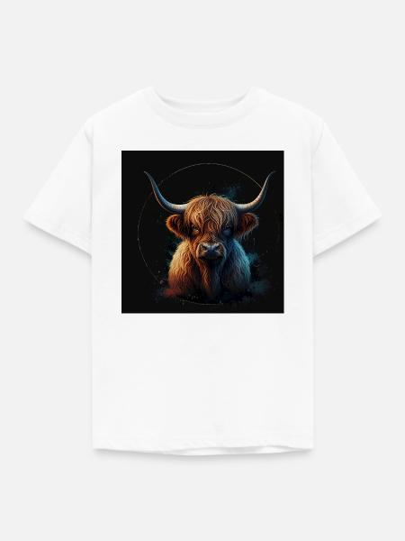 Highland Rind - Kinder T-Shirt - Weiß