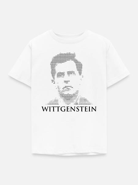 Ludwig Wittgenstein ASCII-Porträt - Kinder T-Shirt - Weiß