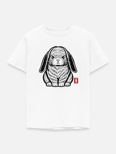 Wütender, grummeliger Hase - Kinder T-Shirt - Weiß