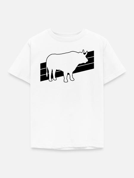 Stier Silhouette - Kinder T-Shirt - Weiß