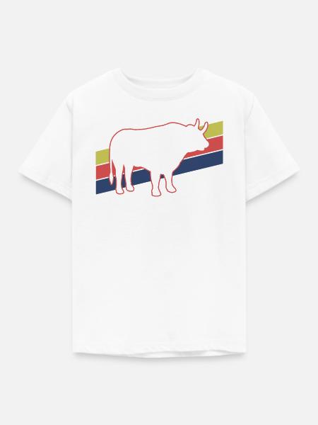 Stier Retro - Look - Kinder T-Shirt - Weiß
