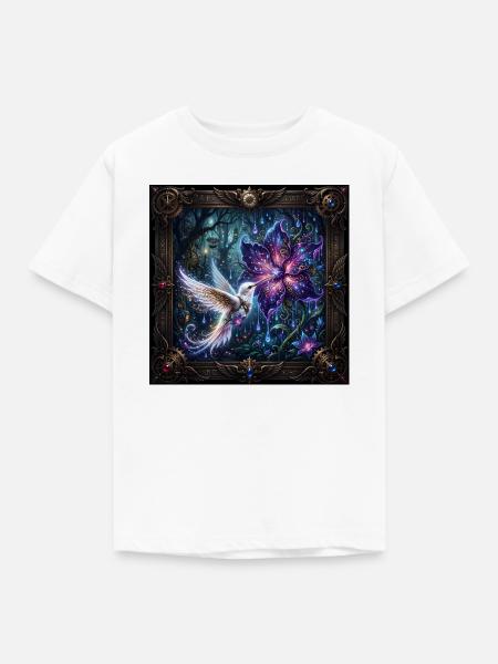 Verzauberter Steampunk-Kolibri - Kinder T-Shirt - Weiß
