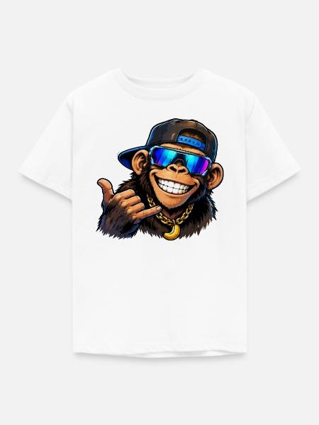 affe-cool - Kinder T-Shirt - Weiß