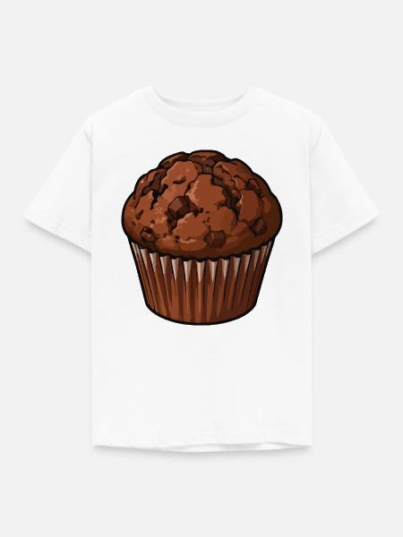 Schoko Muffin Illustration - Kinder T-Shirt - Weiß