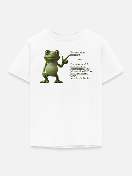 Frosch mit Wortwitz zur Gleichberechtigung - Kinder T-Shirt - Weiß