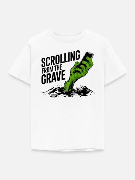 Vom Grab zum Scrollen - Kinder T-Shirt - Weiß