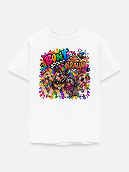 Bunt statt Braun: Hundevielfalt - Kinder T-Shirt - Weiß