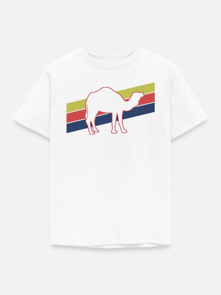 Kamel Silhouette Retro Style - Kinder T-Shirt - Weiß