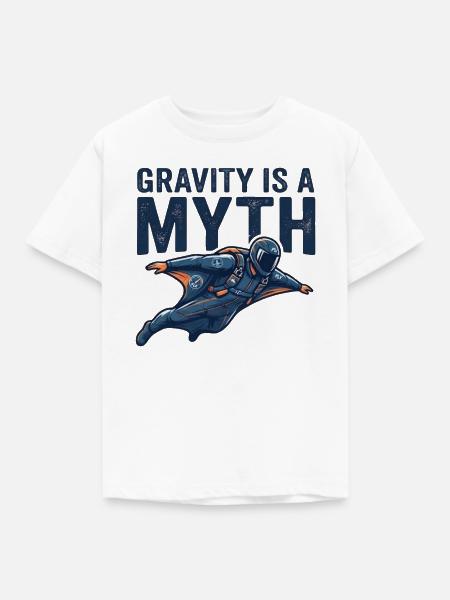 Gravität Mythos – Astronautenflug - Kinder T-Shirt - Weiß