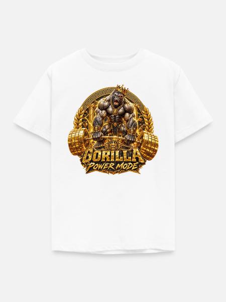 Gorilla Workout Bodybuilding - Kinder T-Shirt - Weiß