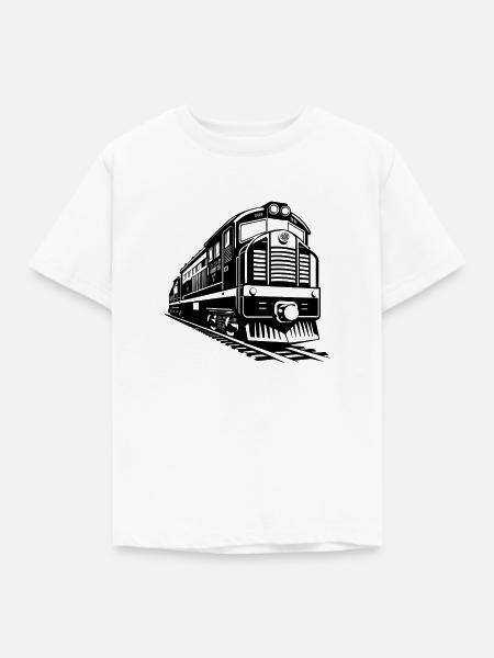 Moderne Diesellokomotivenbahn - Kinder T-Shirt - Weiß