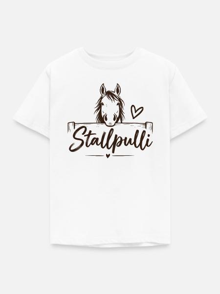 Stallpulli - Pferd - Reiterin - Stall - Pullover - Kinder T-Shirt - Weiß