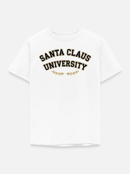 Santa Claus Universität Emblem - Kinder T-Shirt - Weiß