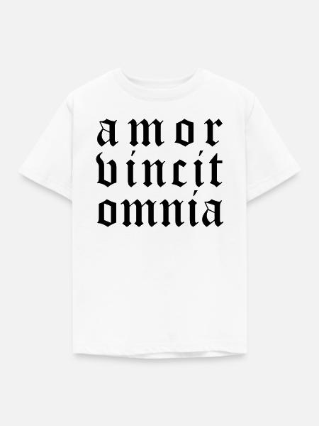 Amor vincit omnia - Kinder T-Shirt - Weiß
