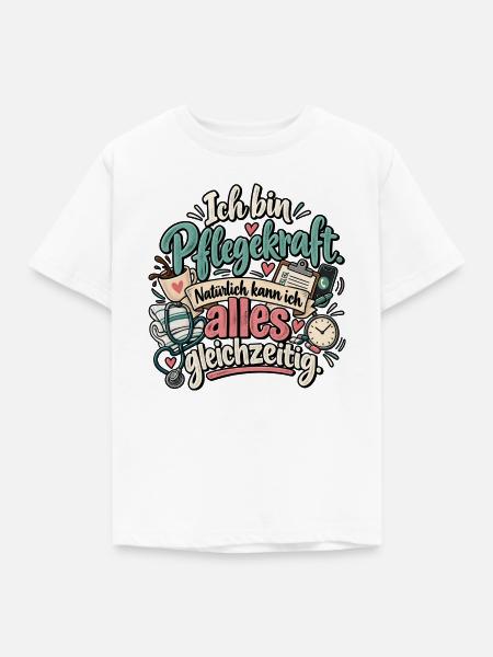 Pflegekraft Multitasking - Kinder T-Shirt - Weiß