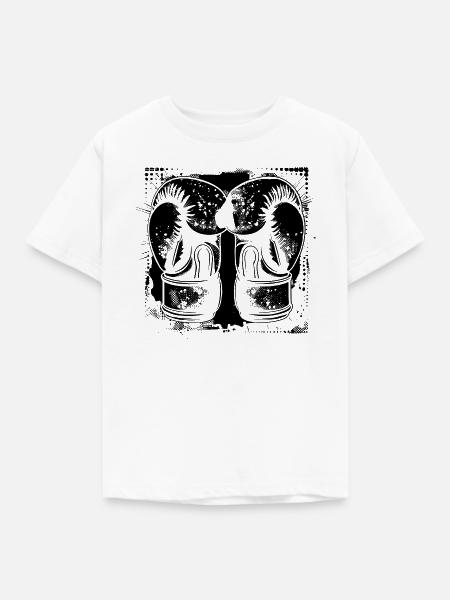Boxhandschuhe Zeichnung - Kinder T-Shirt - Weiß