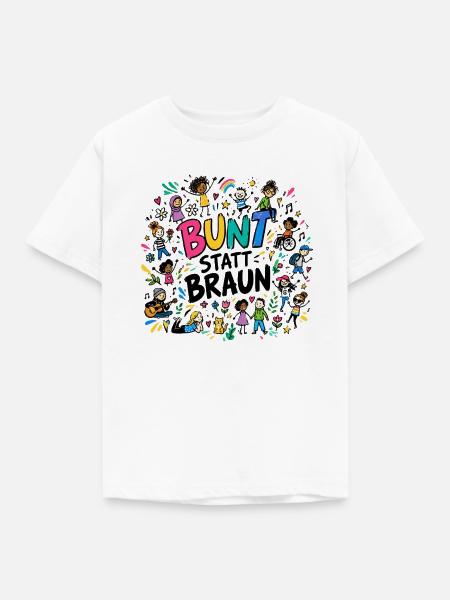 Bunt statt Braun - Kinder T-Shirt - Weiß