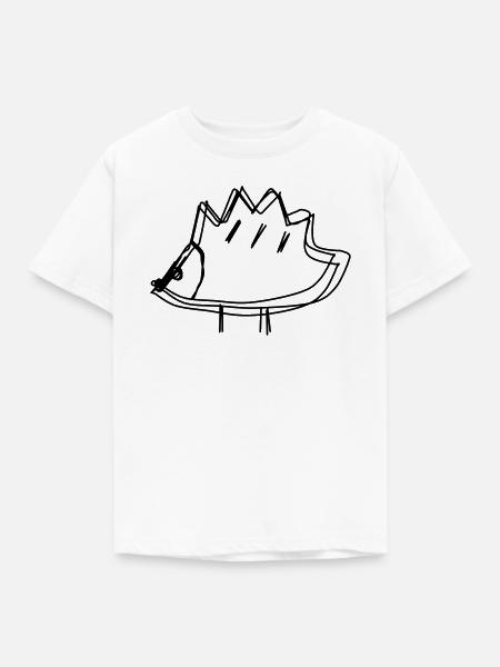 Igel handgezeichnet - Kinder T-Shirt - Weiß