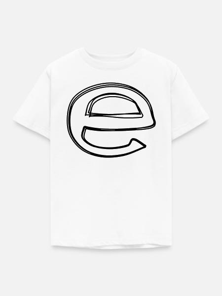 Kleinbuchstabe e handgezeichnet - Kinder T-Shirt - Weiß