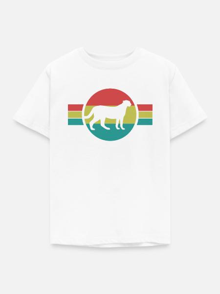 Gepard Retro Style - Kinder T-Shirt - Weiß