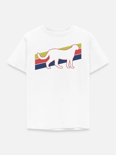 Gepard Retro Silhouette - Kinder T-Shirt - Weiß