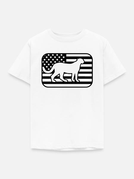 Gepard USA Flagge - Kinder T-Shirt - Weiß