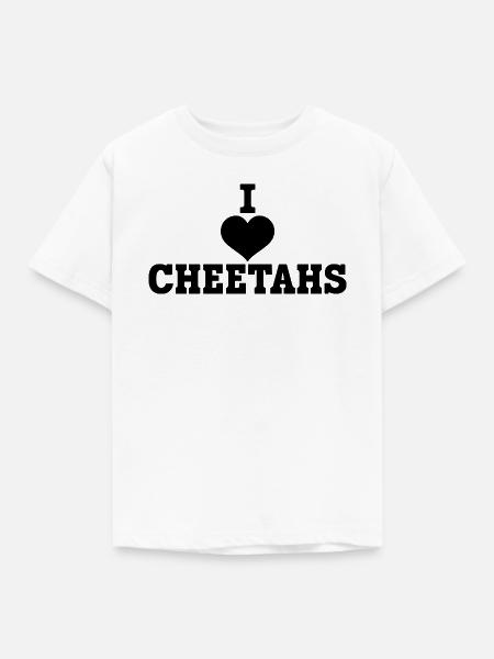 I Love Cheetahs - Kinder T-Shirt - Weiß