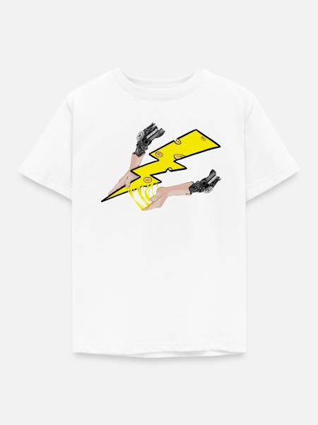 SUPER Klebedruck - Kinder T-Shirt - Weiß
