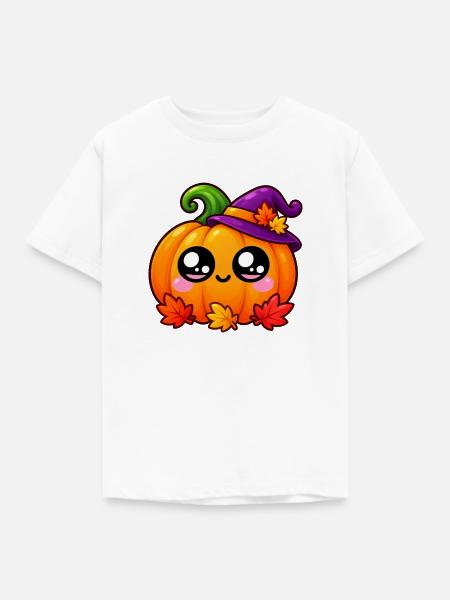Kawaii Pumpkin Halloween-Hut - Kinder T-Shirt - Weiß