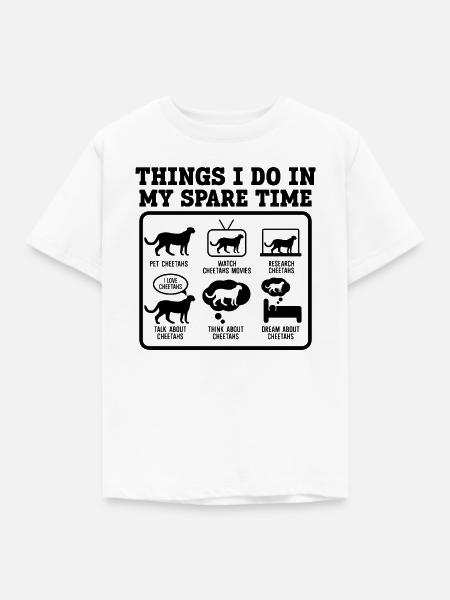Cheetah Spare Time - Kinder T-Shirt - Weiß