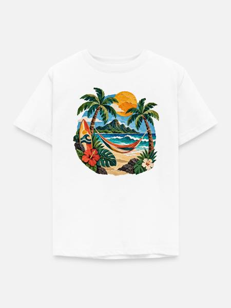 Inseltraum Strandhimmel Hängematte - Kinder T-Shirt - Weiß